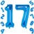 Blue Number 17 Balloons-40 Inch Birthday Number Balloon Party Decorations Supplies Helium Foil Mylar Digital Balloons -Blue Number 17-