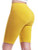 Design by Olivia Women's Basic Solid Cotton Active Yoga Biker Shorts Yellow XL