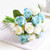Jasion Artificial Roses Flowers 12 Heads Arrangement Silk Bouquet for Home Office Parties Bridal and Wedding Decoration -Blue and White-