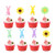 Easter Bunny Cupcake Toppers 42Pcs Flower Cake Toppers Rabbit Cupcake Picks Easter Party Cake Decorations