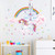Reyoust Unicorn Wall Decal Stickers Unicorn Rainbow Wall Decor with Castles Stars Clouds for Girls Kids Bedroom Nursery Christmas Birthday Party Decoration