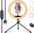 LED Ring Light 10inch Selfie Ring Light with Tripod Stand  and  Phone Holder- Dimmable Desk Makeup Light- Perfect for Live Streaming- TikTok- YouTube Video- Photography -1 Phone Holder-