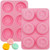 Bee Silicone Molds - Round Honeybee Silicone Molds for Homemade Soaps- Lotion Bar- Jello- Bath Bomb- Beeswax- Resin- Chocolate and Dessert -Pink-