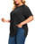 J·ATOPOS Women's Plus Size Tops Short Sleeve Tunic Loose Tshirts Split Shirts Black 3XL 24W
