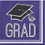 Creative Converting Congrats Grad Purple Beverage Napkins -36 ct-