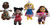 Around The World 8" Soft Plush Dolls Variety Pack - 4 Assorted (Choose Style) (Style 2)