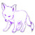 Silver Grey Fennec Fox - Vinyl Decal Sticker - 4inch x 3.75inch - Purple Flames