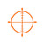 Target Crosshair - Vinyl Decal Sticker - 3.75inch x 3.75inch - Orange