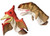 Aurora Plush Dinosaur Puppet Bundle, T-Rex and Pteranodon
