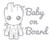 Baby Groot Baby On Board Vinyl Sticker Decals for Car Bumper Window Laptop Tablet Phone -6inch x 5inch- Silver-