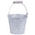 Galvanized Metal Bucket Planter with Wooden Handle -4inch-