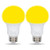 Bug Repellent Yellow LED Bulb 6W 40W Equivalent by Simba Lighting, Great for Outdoor Porch Light, Night Light, Dusk-to-Dawn Smart Sensor Auto On/Off, Amber Warm 2000K, A19 E26 Medium Base, Pack of 2