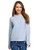 oodji Ultra Women's Raglan Sleeve Knit Pullover- Blue- US 10 / EU 44 / XL