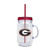 NCAA Georgia Bulldogs 16oz Plastic Infuser Mason Jar with Straw