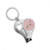 Hand Painted Tulip Pink Flower Plant Nail Nipper Ring Key Chain Bottle Opener Clipper