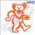 Eyecandy Decals Dancing Bear 6inch Decal Orange