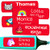 50 Personalized Adhesive Labels- of 6 x 2 cms- to Mark Objects- Books- Lunch Boxes- etc. Basic Red Color