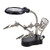 Magnifying Glass with Light and Stand - Buqikma 3.5X 12X Desktop Magnifier Adjustable Helping Hand LED Light with Clamp and Alligator Clips for Soldering- Crafting and Inspecting Micro Objects