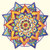 Divine Designs Colorful Detailed Mandala Lotus Blue Green Orange Yellow RED White Vinyl Decal Sticker Two in One Pack -12 Inches Wide-
