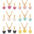 yfstyle 6 Pairs Butterfly Necklace and Butterfly Drop Earrings Set Adjustable Butterfly Necklace and Earrings Set Acrylic Butterfly Huggie Hoop Earrings for Women Girls-6 Pairs