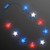 Flashing Red White Blue Jumbo Stars Light Up Necklace