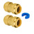 SUNGATOR Straight Coupling- 3/4-Inch Push Fit PEX Fittings- Push-to-Connect Copper- CPVC- Lead Free Brass Plumbing Fittings with Disconnect Clip -2-Pack-