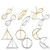 12 PCS Metal Geometric Hair Clips for Women and Girls Hair Barrettes Minimalist Dainty Gold and Silver Hollow Hairpins Vintage Moon Hair Accessories