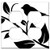 Double Duplex Outlet Wall Plate Cover - Bird Twitter Branch Silhouette Shadow Leaves Leaf