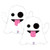 Set of 2 Ghost Emoji Jumbo 28" Foil Party Balloons