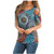 Mlokac Women Summer Short Sleeve Strappy Cold Shoulder T-Shirt Tops Blouses Off-The-Shoulder Short-Sleeved top Blue