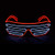 PINFOX Shutter El Wire Neon Rave Glasses Flashing LED Sunglasses Light Up Costumes for 80s- EDM- Party RB03 -Red Plus White-