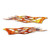 Pair Of Tribal Flames - Vinyl Decal Sticker - 12inch x 5inch - Orange Flames