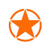 Army Star - Vinyl Decal Sticker - 5.75inch x 5.75inch - Orange Army Star - Vinyl Decal Sticker - 5.75inch x 5.75inch - Orange