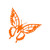 Butterfly Monarch - Vinyl Decal Sticker - 5.75inch x 6.25inch - Orange