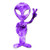 Peace Sign Alien - Vinyl Decal Sticker - 5.75inch x 10.75inch - Purple Flames