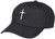 Cross Embroidered Dad Hat Adjustable Structured Cotton Baseball Cap -Style 2 Black-