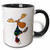 3dRose Funny Moose With Lacrosse Stick Art Two Tone Black Mug- 11 oz