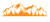 Mountains and Trees Vinyl Sticker Decals for Car Bumper Window Laptop Tablet Phone -10inch x 2.9inch- Orange-