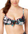 Bar III Floral-Print Tie Front Bralette Bikini Top -Black Floral- S-