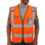 Dib Safety Vest Reflective ANSI Class 2- High Visibility Vest with Pockets and Zipper- Construction Work Vest Hi Vis Orange XL
