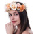 Ever Fairy Flower Headbands for Women Wedding Flower Crown for Girls Party Floral Hair Wreath Headpiece for Women Bridal Maternity -Orange Plus Beige-