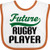 Inktastic Future Rugby Player Baby Bib White and Orange 14f09