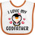 Inktastic I Love My Godfather with Cute Penguin Baby Bib White and Orange 342b1