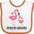 Inktastic Grandma Loves Me Flamingo Grandchild Baby Bib White and Orange 2e81c