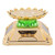 TMISHION Watch Phone Jewelry Ring Display Stand, Solar Showcase LED Light 360 Rotating Turntable Tray(Gold)