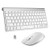 Wireless Keyboard, Ergonomic Wireless Keyboard Mouse Whisper Quiet Keys Mini Slim Portable Laptop Notebook PC Computer Windows OS Android - Silver White