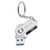 256GB Silver Metal Compatible 2.0 /3.0 USB Flash Drive- Portable Waterproof Metal Pen Drive Storage Keychain Thumb Drive Memory Stick with Anti-Lost Keychain -256GB-
