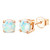 Milacolato Opal Stud Earrings 18K Gold Plated Sterling Silver 4 Prongs Setting 6MM Created Fire Opal Stud Earrings for Women- Rose Gold Tone
