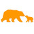 Overly Attached Decals Mama and Baby Bear Kisses Vinyl Decal for Car Truck Glass Window Laptop Electronics - 4inch Orange