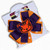 Tiger Orange  and  Purple Pinwheel Hair Bow 4inch